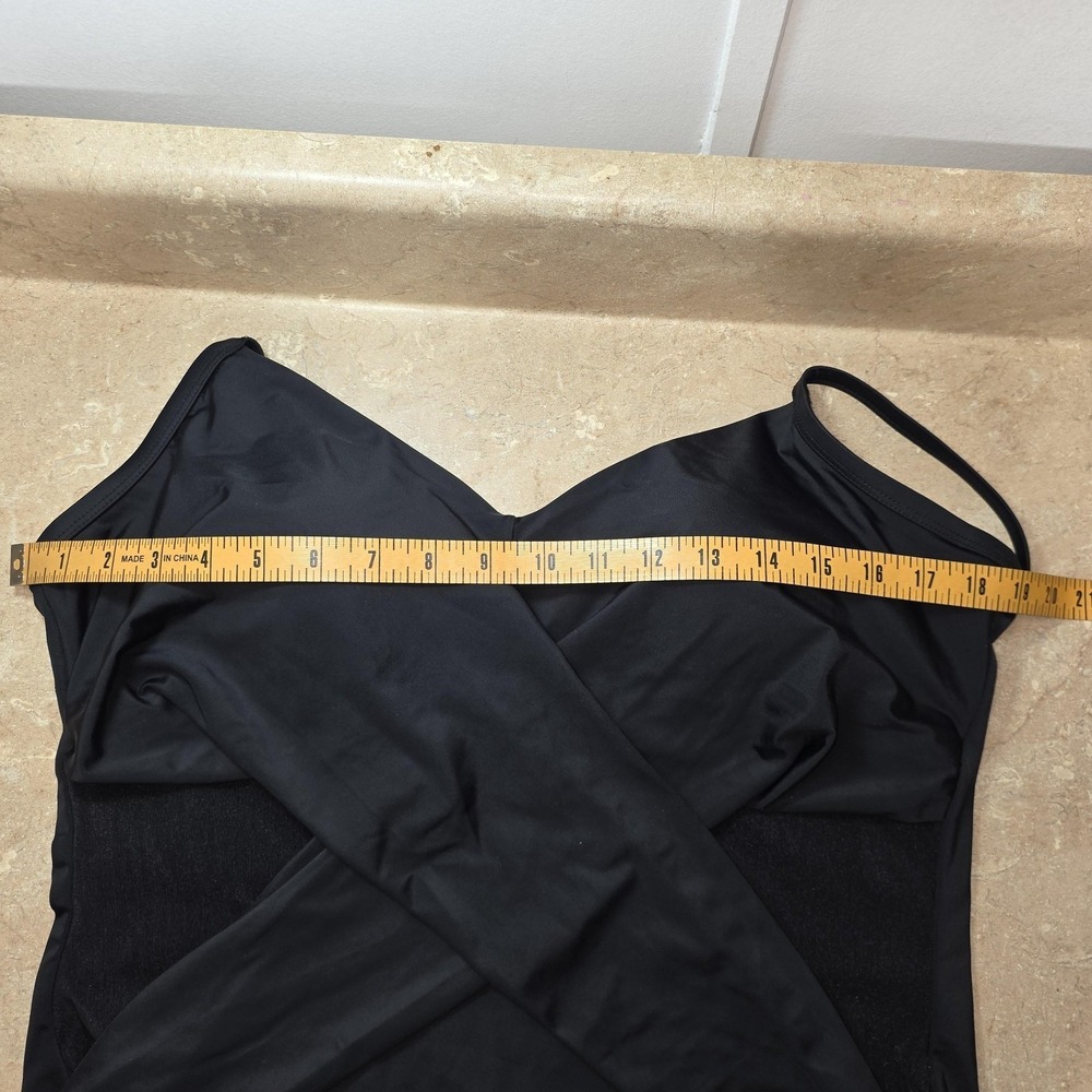 Embrace Your Curves Miracle Swimsuit 2X Black One Piece Wrap Front Shaping Plus - Picture 5 of 11